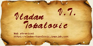 Vladan Topalović vizit kartica